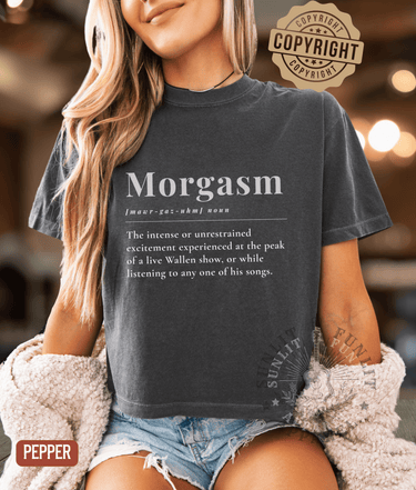 Morgasm Cropped Country Concert Tee - Sunlit Funlit | Graphic Tees for Country Concert Addicts